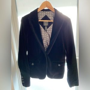 Lucky Brand Black Velour Velvet Jacket Size Medium